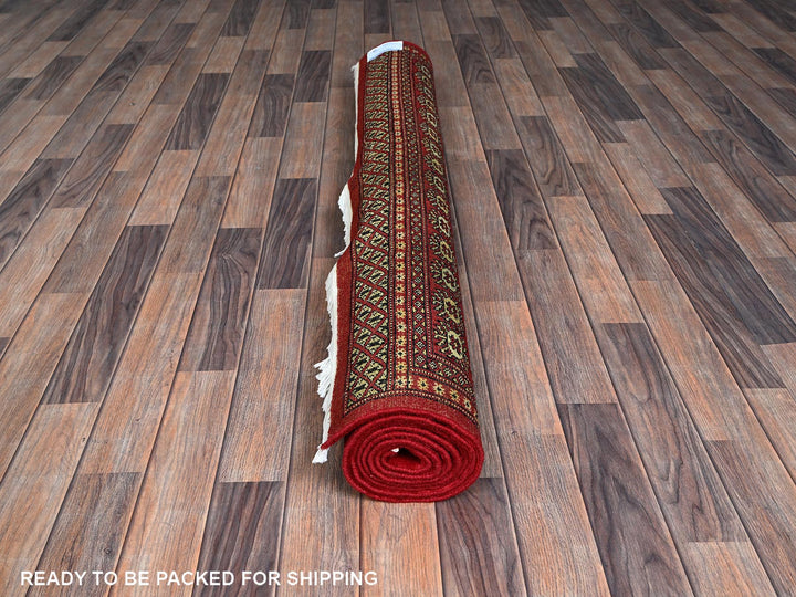 5'1" x 8'1" New Hand Knotted Red Wool Rectangle Oriental Rug - MOA1021322