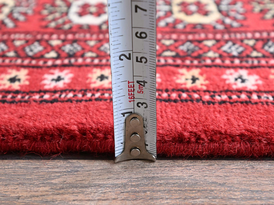 5'1" x 8'1" New Hand Knotted Red Wool Rectangle Oriental Rug - MOA1021322