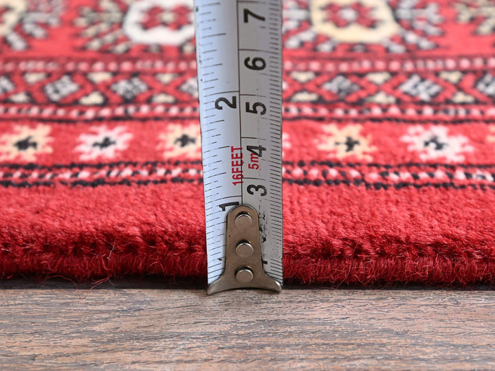 5'1" x 8'1" New Hand Knotted Red Wool Rectangle Oriental Rug - MOA1021322
