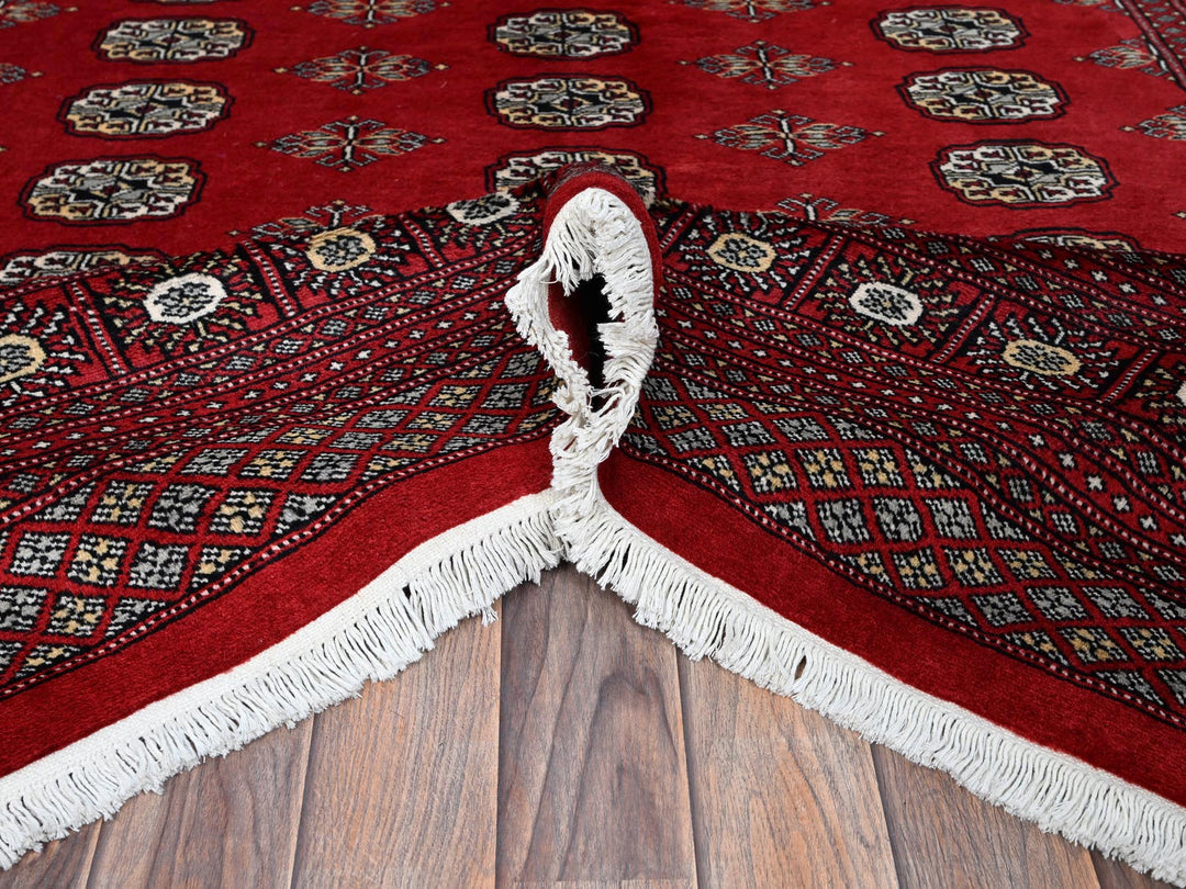 6'4" x 8'10" New Hand Knotted Red Wool Rectangle Oriental Rug - MOA1021323