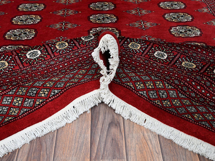 6'4" x 8'10" New Hand Knotted Red Wool Rectangle Oriental Rug - MOA1021323