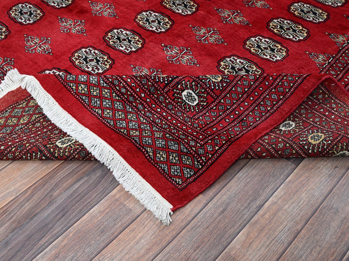 6'4" x 8'10" New Hand Knotted Red Wool Rectangle Oriental Rug - MOA1021323