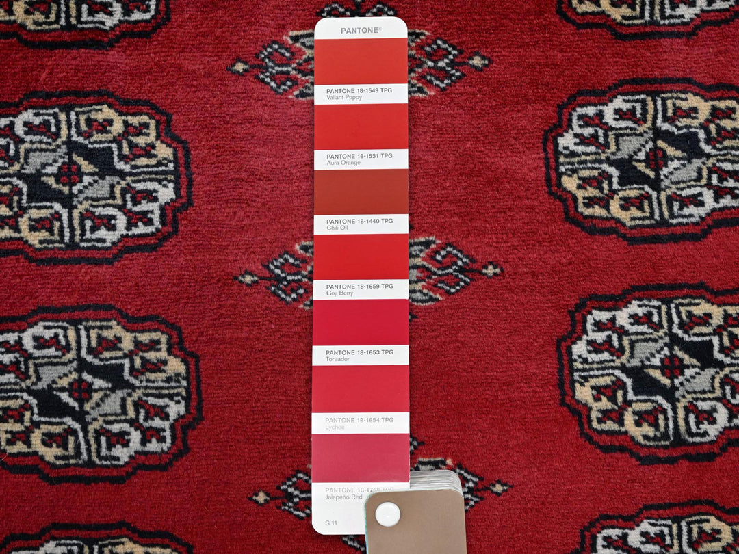 6'4" x 8'10" New Hand Knotted Red Wool Rectangle Oriental Rug - MOA1021323