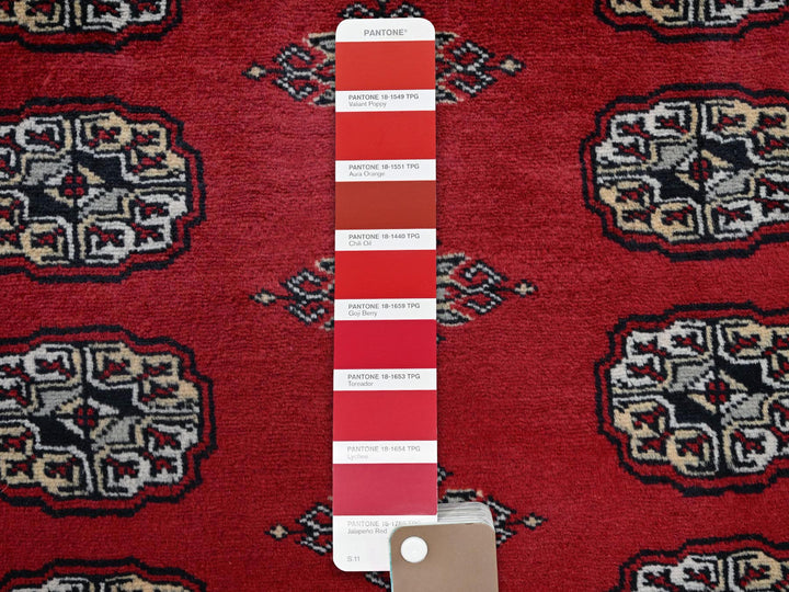 6'4" x 8'10" New Hand Knotted Red Wool Rectangle Oriental Rug - MOA1021323