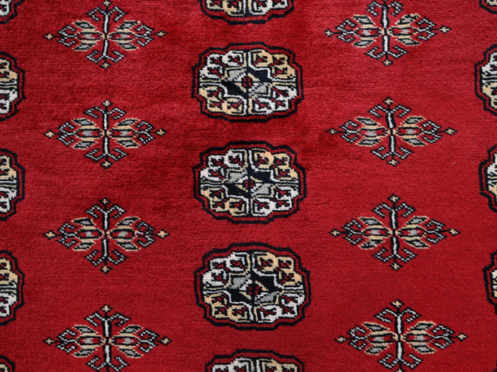 6'4" x 8'10" New Hand Knotted Red Wool Rectangle Oriental Rug - MOA1021323