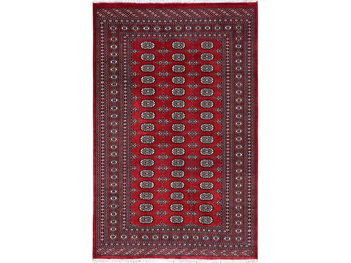 5'2" x 8'0" New Hand Knotted Red Wool Rectangle Oriental Rug - MOA1021324