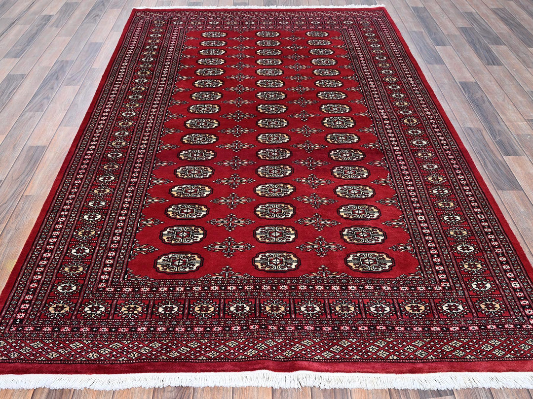 5'2" x 8'0" New Hand Knotted Red Wool Rectangle Oriental Rug - MOA1021324