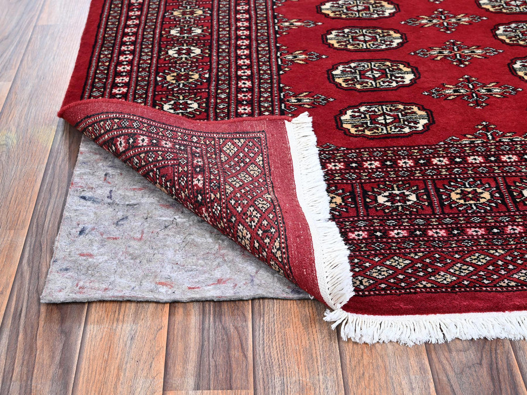 5'2" x 8'0" New Hand Knotted Red Wool Rectangle Oriental Rug - MOA1021324