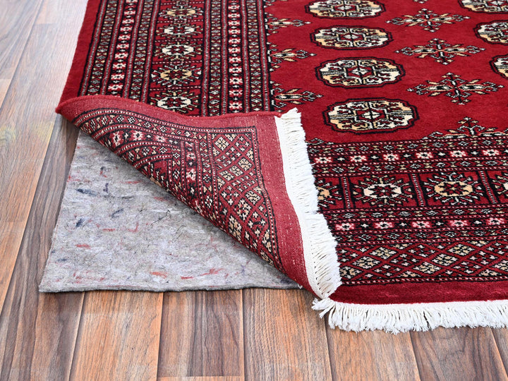 5'2" x 8'0" New Hand Knotted Red Wool Rectangle Oriental Rug - MOA1021324