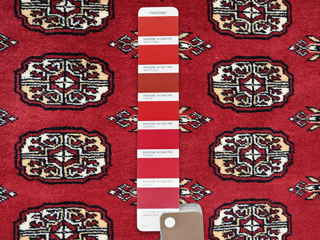 5'2" x 8'0" New Hand Knotted Red Wool Rectangle Oriental Rug - MOA1021324