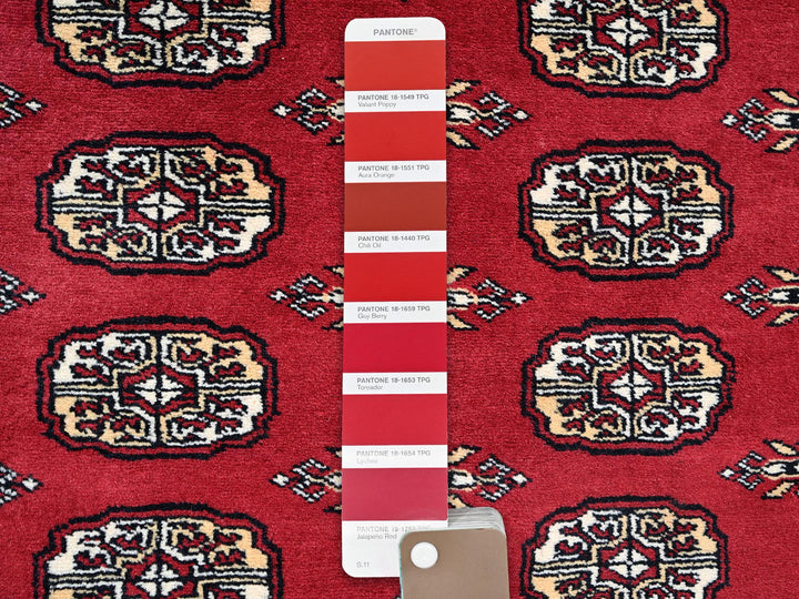 5'2" x 8'0" New Hand Knotted Red Wool Rectangle Oriental Rug - MOA1021324