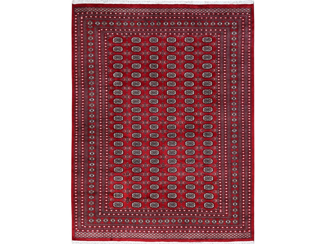 9'0" x 11'9" New Hand Knotted Red Wool Rectangle Oriental Rug - MOA1021325