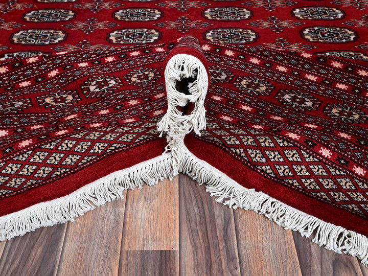 9'0" x 11'9" New Hand Knotted Red Wool Rectangle Oriental Rug - MOA1021325