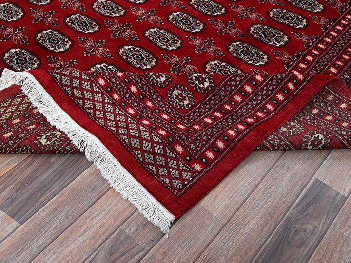 9'0" x 11'9" New Hand Knotted Red Wool Rectangle Oriental Rug - MOA1021325