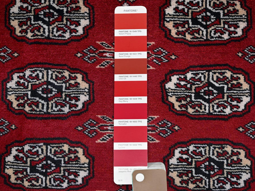 9'0" x 11'9" New Hand Knotted Red Wool Rectangle Oriental Rug - MOA1021325