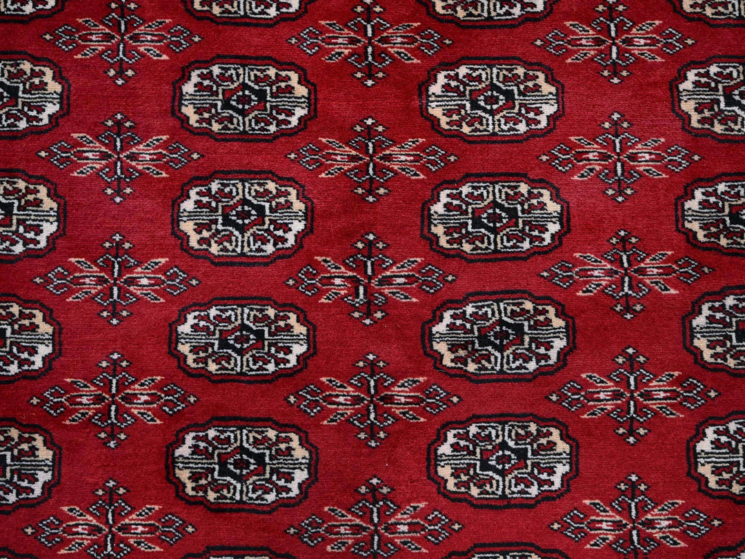 9'0" x 11'9" New Hand Knotted Red Wool Rectangle Oriental Rug - MOA1021325