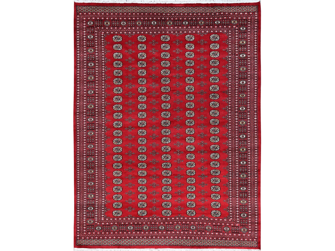 9'2" x 12'4" New Hand Knotted Red Wool Rectangle Oriental Rug - MOA1021326