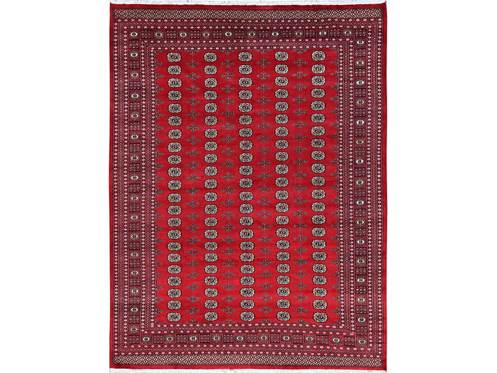 9'2" x 12'4" New Hand Knotted Red Wool Rectangle Oriental Rug - MOA1021326