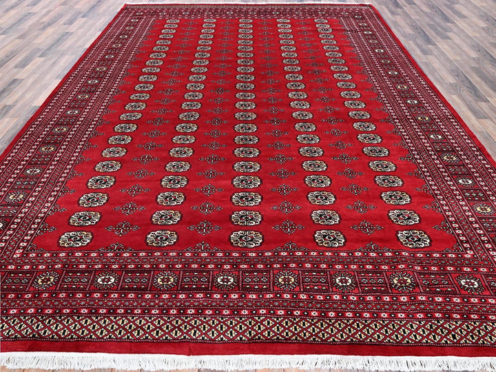 9'2" x 12'4" New Hand Knotted Red Wool Rectangle Oriental Rug - MOA1021326