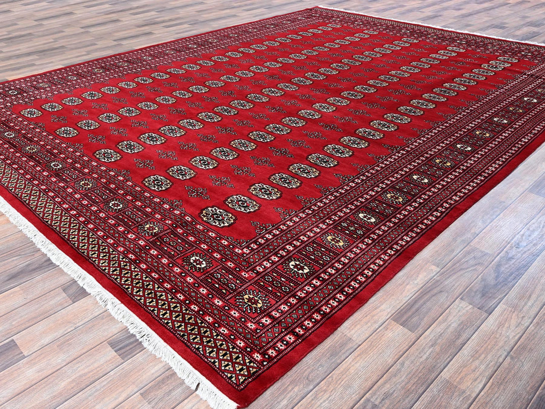 9'2" x 12'4" New Hand Knotted Red Wool Rectangle Oriental Rug - MOA1021326