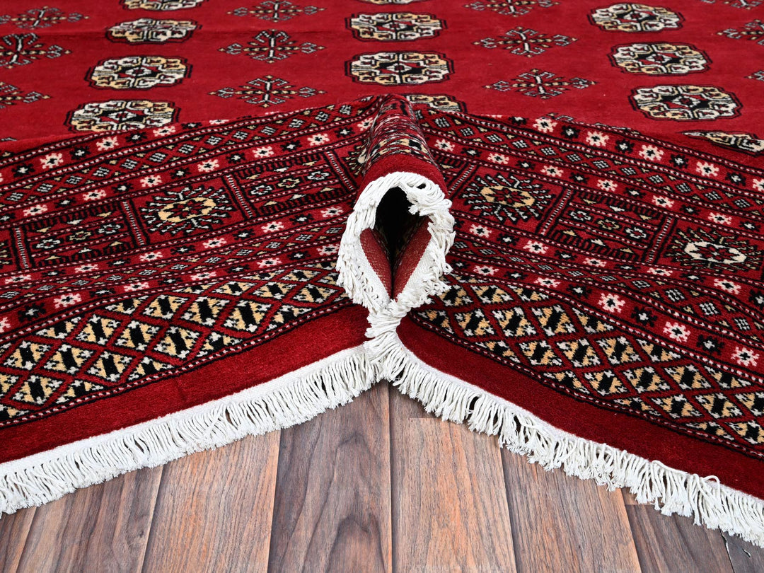 9'2" x 12'4" New Hand Knotted Red Wool Rectangle Oriental Rug - MOA1021326