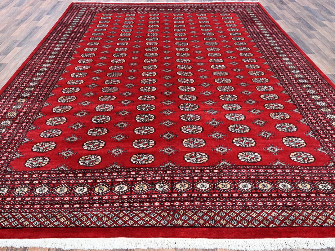 9'4" x 12'0" New Hand Knotted Red Wool Rectangle Oriental Rug - MOA1021327
