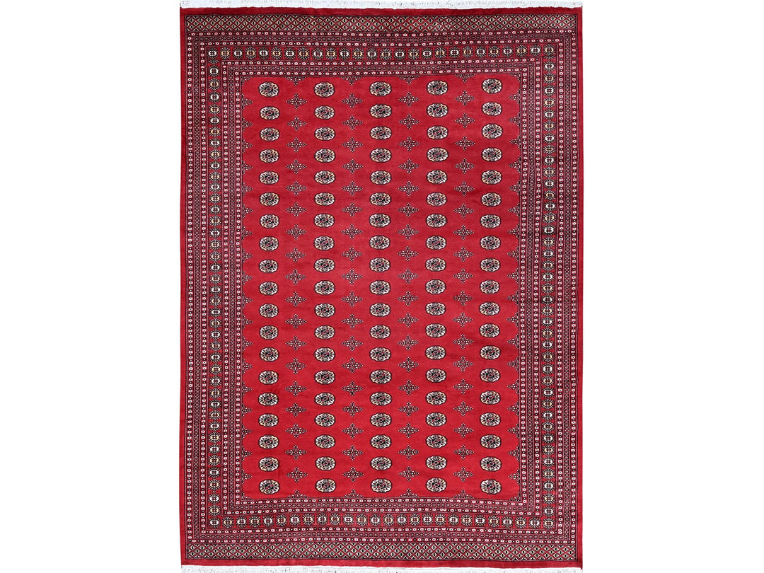 9'0" x 12'6" New Hand Knotted Red Wool Rectangle Oriental Rug - MOA1021328