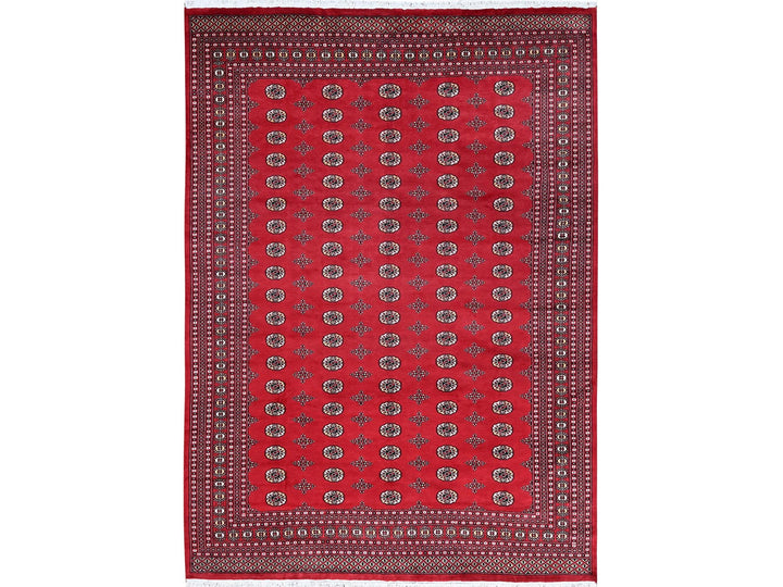 9'0" x 12'6" New Hand Knotted Red Wool Rectangle Oriental Rug - MOA1021328