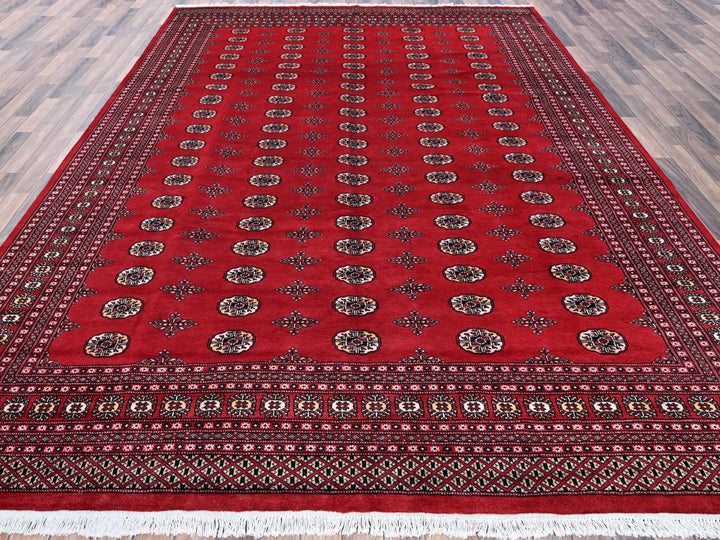 9'0" x 12'6" New Hand Knotted Red Wool Rectangle Oriental Rug - MOA1021328