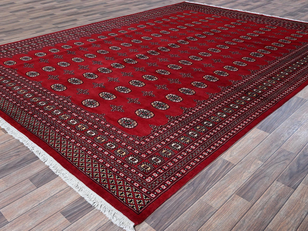 9'0" x 12'6" New Hand Knotted Red Wool Rectangle Oriental Rug - MOA1021328