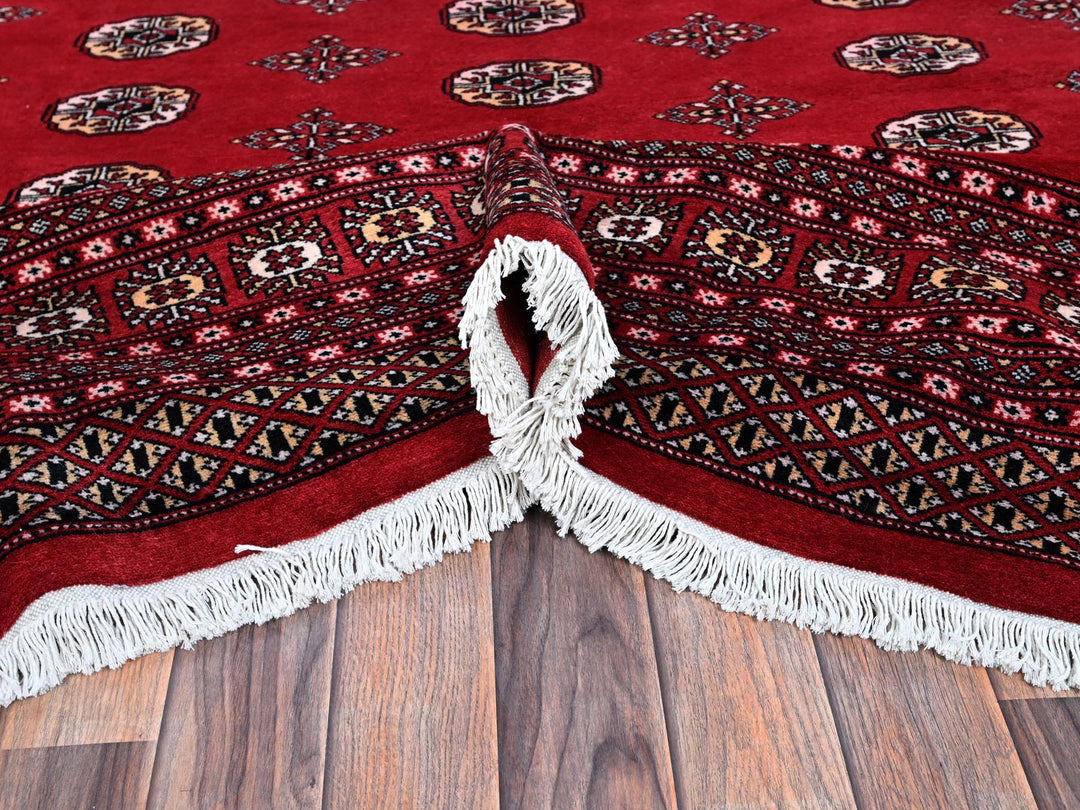9'0" x 12'6" New Hand Knotted Red Wool Rectangle Oriental Rug - MOA1021328