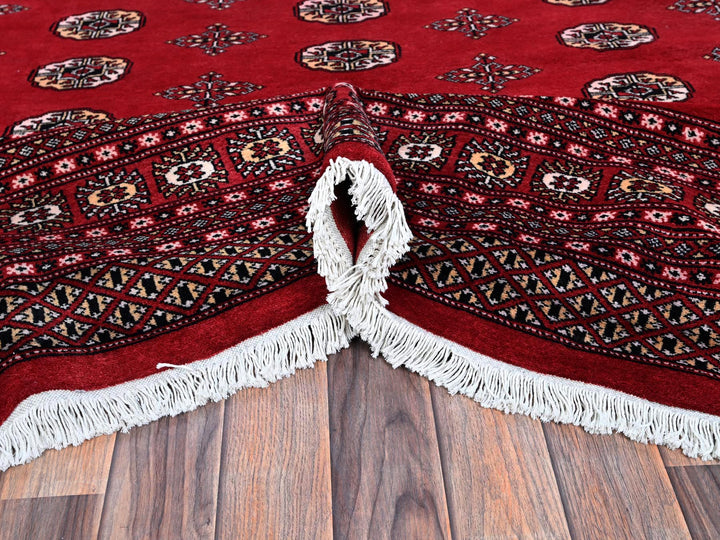 9'0" x 12'6" New Hand Knotted Red Wool Rectangle Oriental Rug - MOA1021328