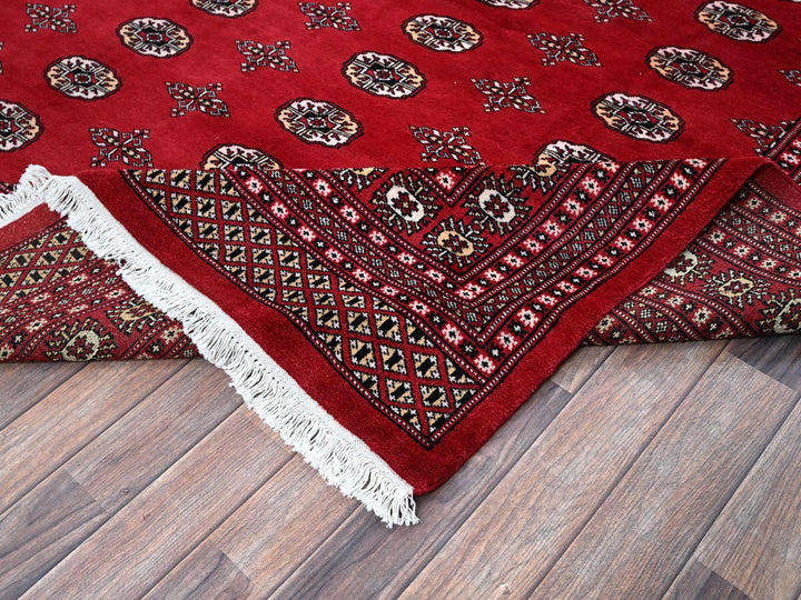 9'0" x 12'6" New Hand Knotted Red Wool Rectangle Oriental Rug - MOA1021328