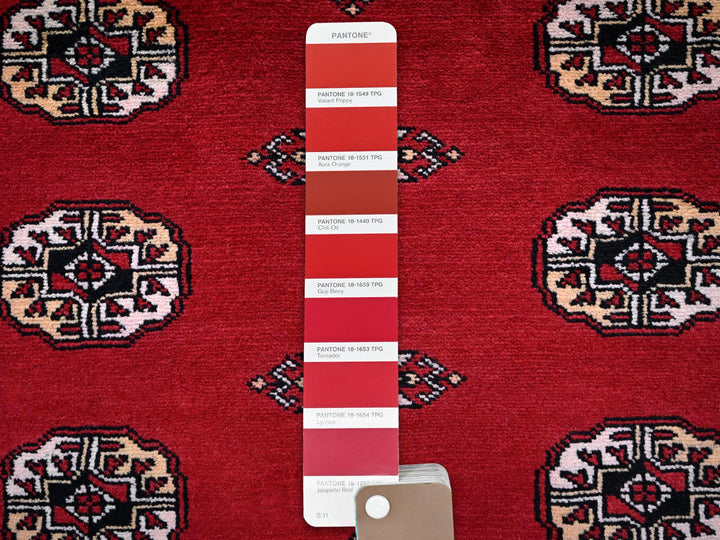 9'0" x 12'6" New Hand Knotted Red Wool Rectangle Oriental Rug - MOA1021328