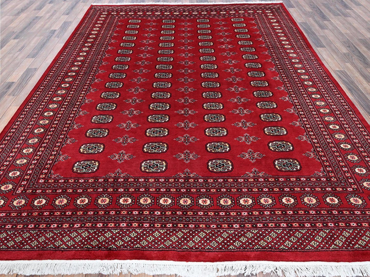 8'1" x 10'0" New Hand Knotted Red Wool Rectangle Oriental Rug - MOA1021329