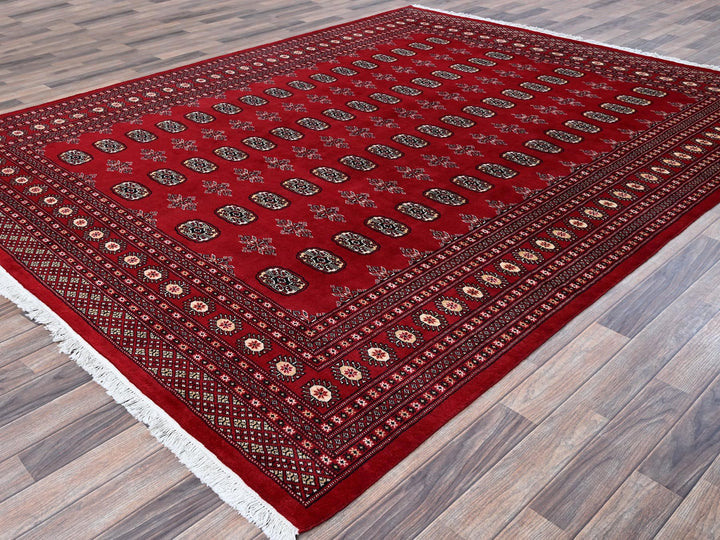 8'1" x 10'0" New Hand Knotted Red Wool Rectangle Oriental Rug - MOA1021329