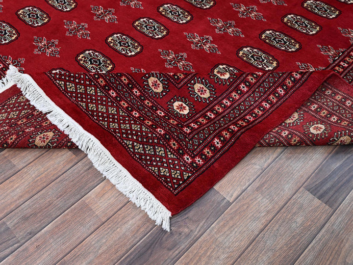 8'1" x 10'0" New Hand Knotted Red Wool Rectangle Oriental Rug - MOA1021329