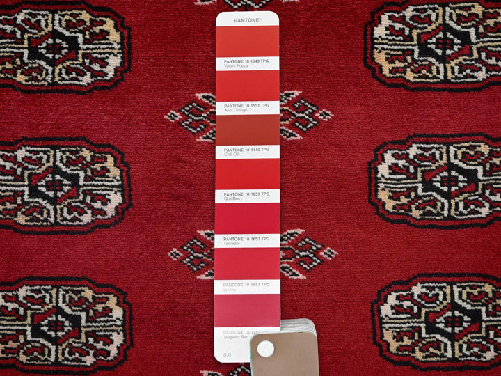 8'1" x 10'0" New Hand Knotted Red Wool Rectangle Oriental Rug - MOA1021329