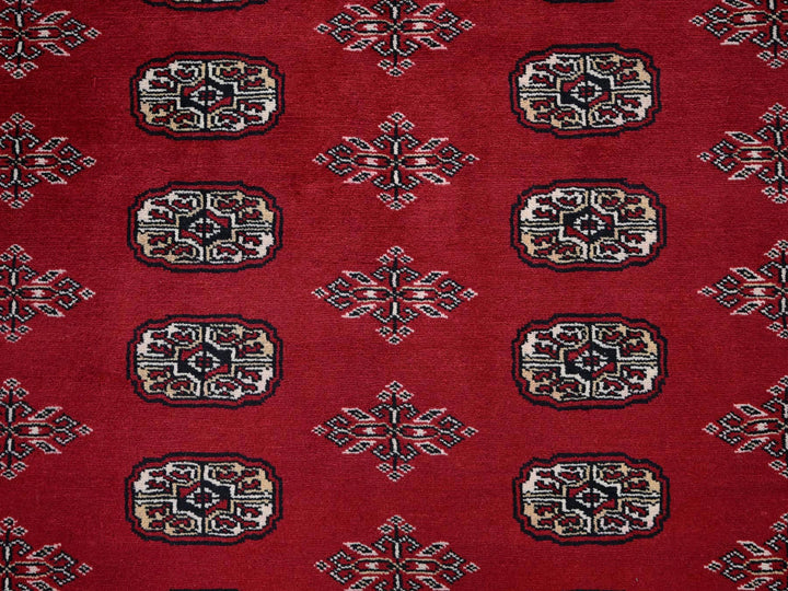 8'1" x 10'0" New Hand Knotted Red Wool Rectangle Oriental Rug - MOA1021329