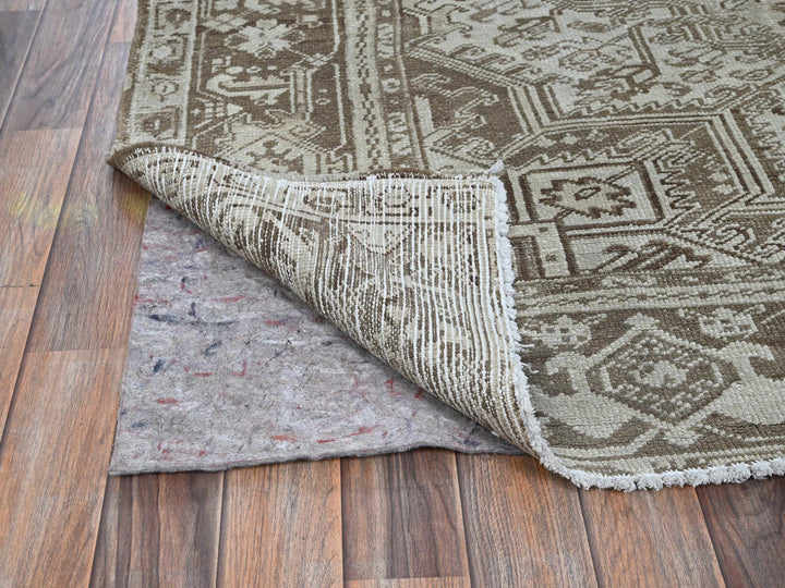 7'6" x 10'4" Vintage Hand Knotted Grey Wool Rectangle Oriental Rug - MOA1021337