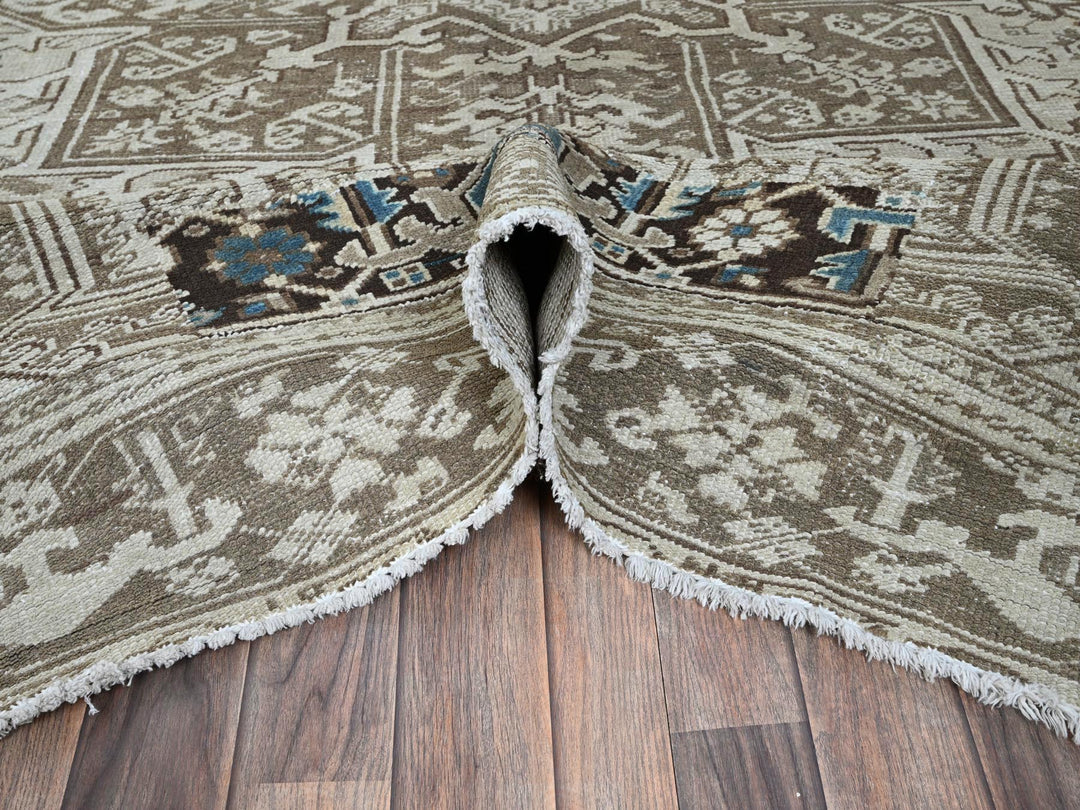 7'6" x 10'4" Vintage Hand Knotted Grey Wool Rectangle Oriental Rug - MOA1021337