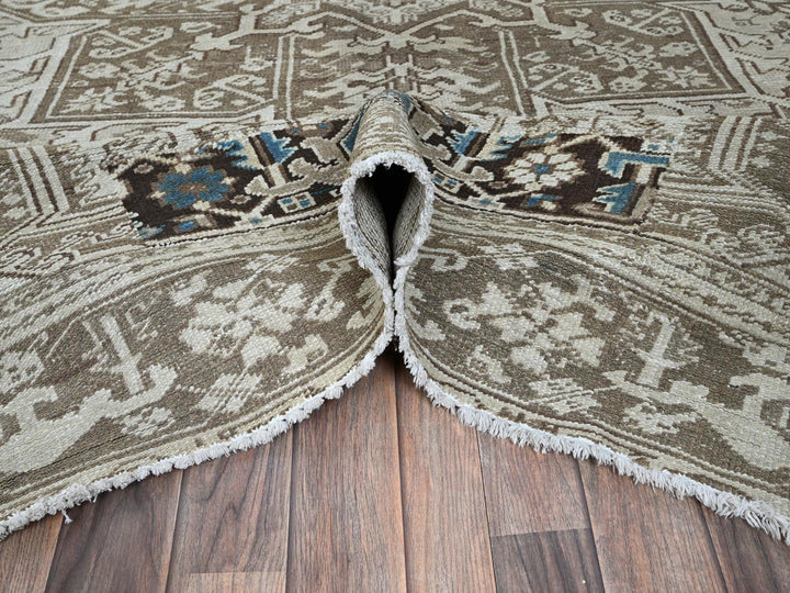 7'6" x 10'4" Vintage Hand Knotted Grey Wool Rectangle Oriental Rug - MOA1021337