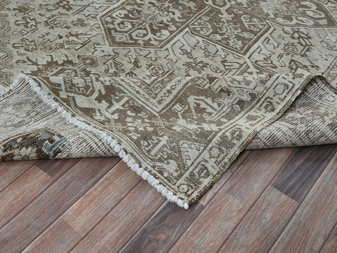 7'6" x 10'4" Vintage Hand Knotted Grey Wool Rectangle Oriental Rug - MOA1021337