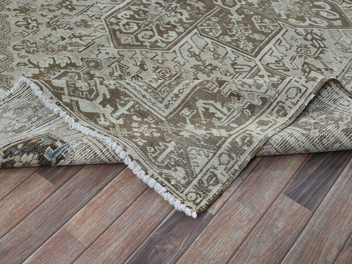 7'6" x 10'4" Vintage Hand Knotted Grey Wool Rectangle Oriental Rug - MOA1021337