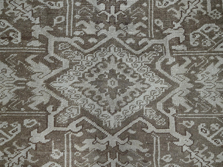 7'6" x 10'4" Vintage Hand Knotted Grey Wool Rectangle Oriental Rug - MOA1021337