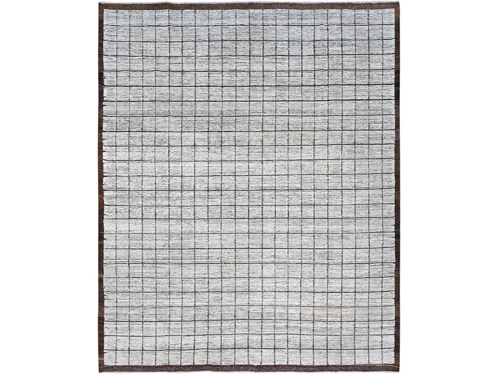 9'6" x 11'8" New Hand Knotted Ivory Wool Rectangle Oriental Rug - MOA1021340
