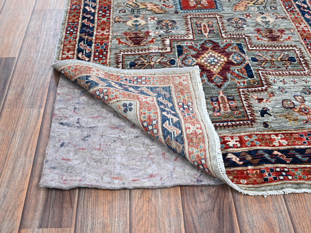 2'8" x 7'5" New Hand Knotted Grey Wool Runner Oriental Rug - MOA1021342