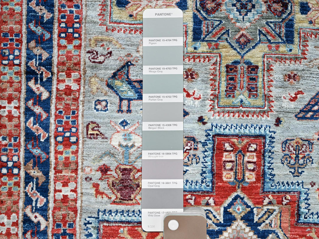 2'8" x 7'5" New Hand Knotted Grey Wool Runner Oriental Rug - MOA1021342