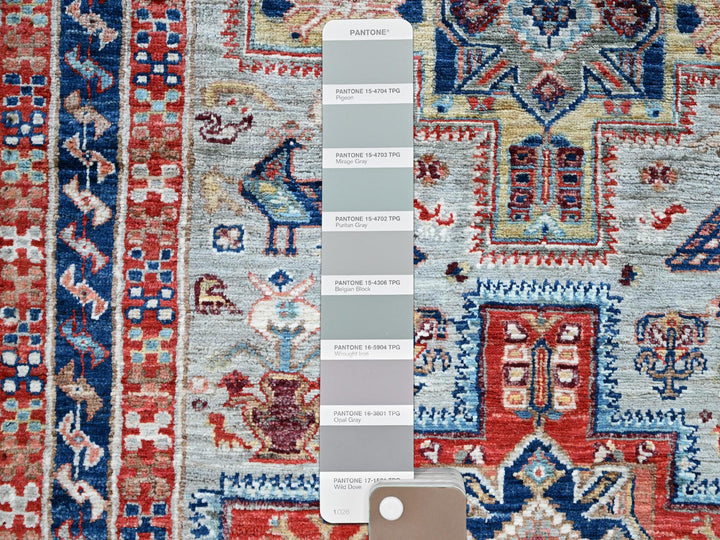 2'8" x 7'5" New Hand Knotted Grey Wool Runner Oriental Rug - MOA1021342