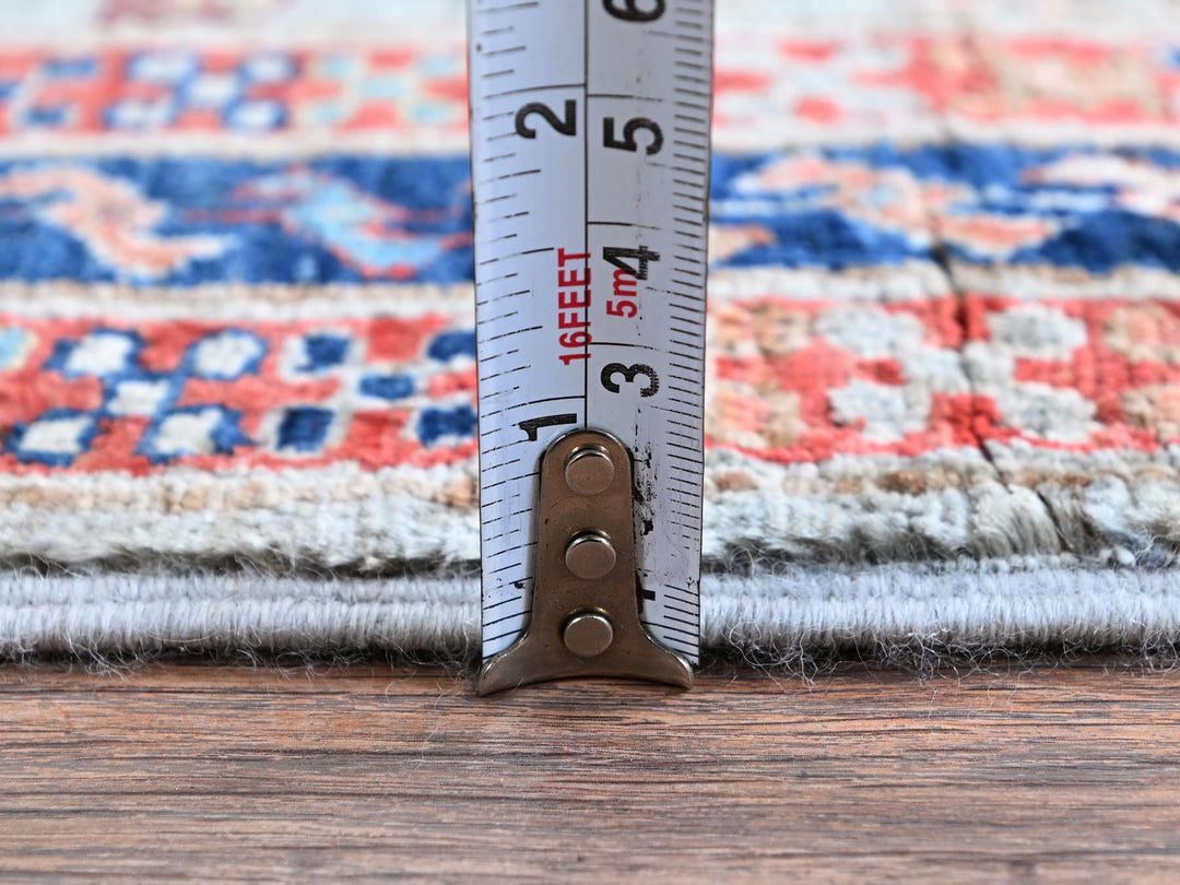 2'8" x 7'5" New Hand Knotted Grey Wool Runner Oriental Rug - MOA1021342